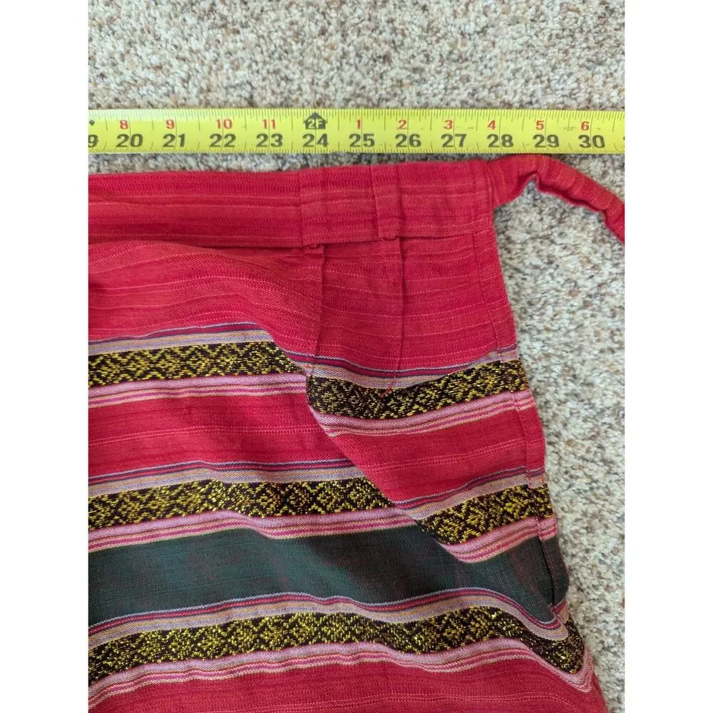 Vintage M Striped Wrap Skirt Piankusol Made in Thailand Boho Resort Vacation